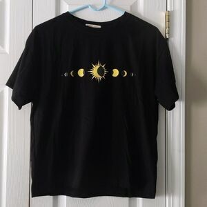 Romwe black  moon phase tshirt Sz L